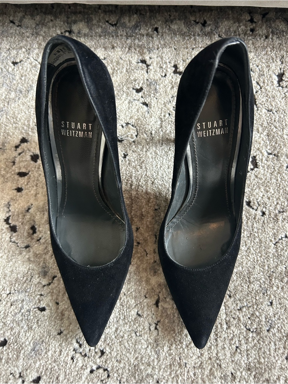 Stuart Weitzman Black Suede Queen Pump Size 7